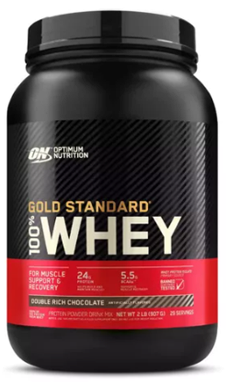 100% WHEY GOLD STANDARD 2LB double rich chocolate